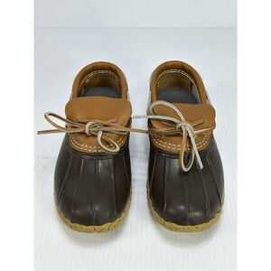 LL Bean Women Rubber Moc Low Duck Boots‎ 175067 Brown USA Made Size 6M